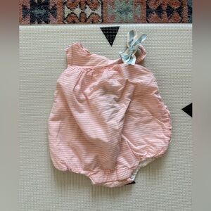 Cynthia Rowley|Baby girl pastel Pink Striped bubble romper with cute bow•••0-3M